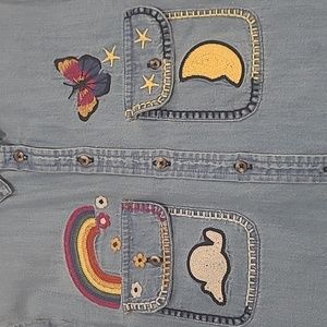 NWOT L/S Embroidered Denim Shirt